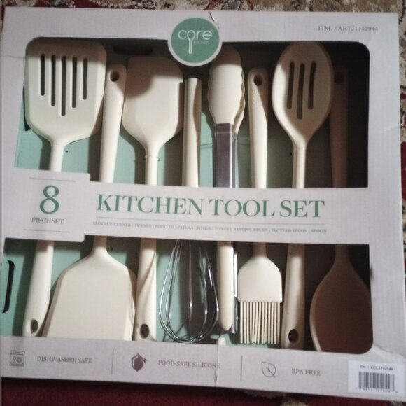 BNIB Core Kitchen 8-Piece Cooking Utensil Set, Cream - Picture 3 of 3